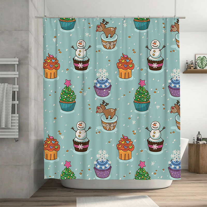 Home Bathroom Decor Ideas - TU الساحرة عيد الميلاد دش الستار