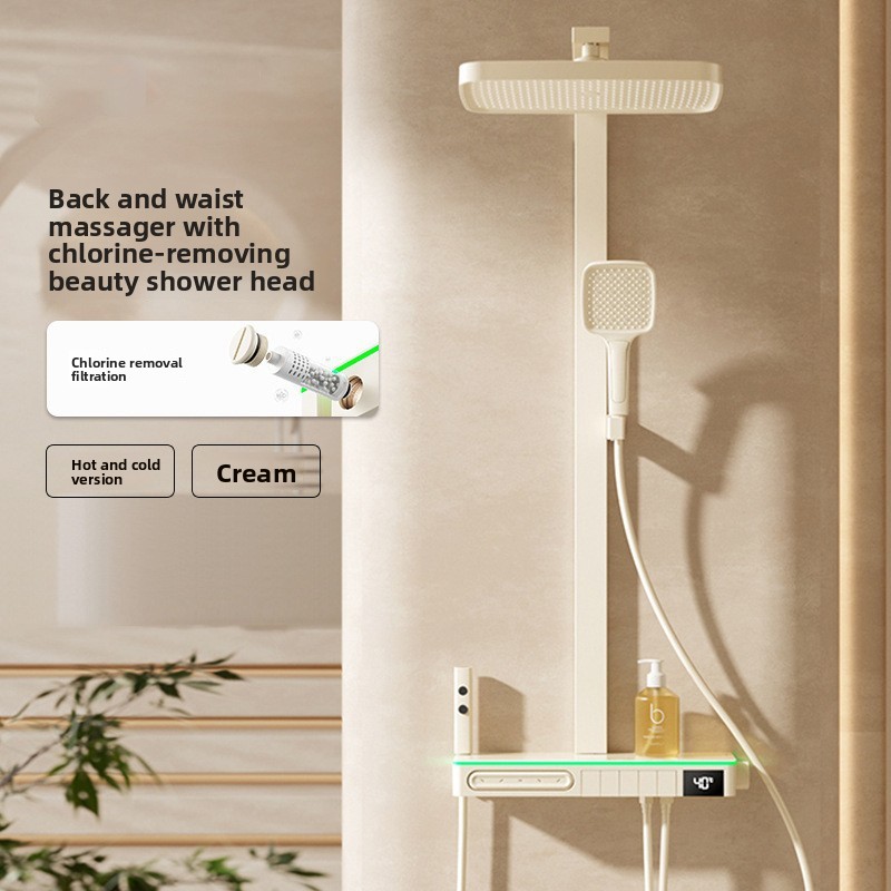 Home For Bathroom - مجموعة دش نحاسية ذكية بشاشة رقمية