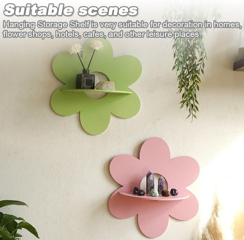 Home Bathroom Shelf - حامل تخزين جداري على شكل زهرة،