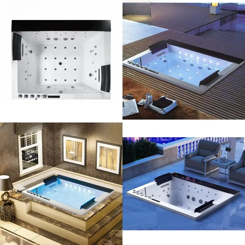 Home Bathroom Jacuzzi Tub - جاكوزي مزدوج مع تحكم رقمي وميزة