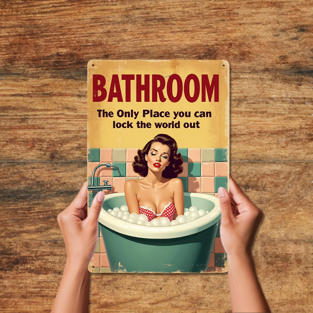 قواعد الحمام المضحكة خمر علامة - مراجعة Home Bathroom Decor Ideas وسعره