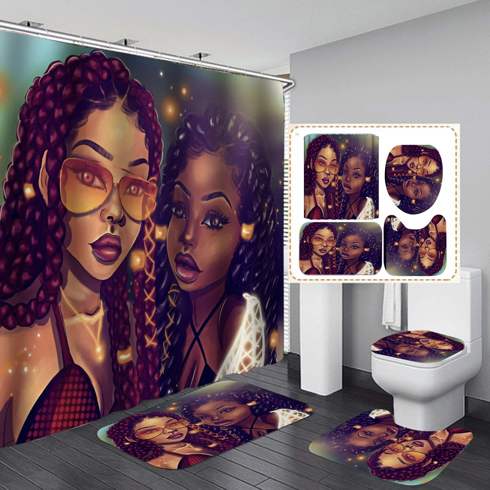 ستارة حمام مخصصة بتصميم فتاة أ - مراجعة Home Goods Bathroom Accessories وسعره