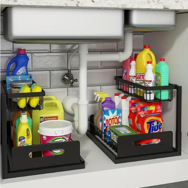 منظم خزانة متين قابل للسحب، رف - مراجعة Home Bathroom Shelf وسعره