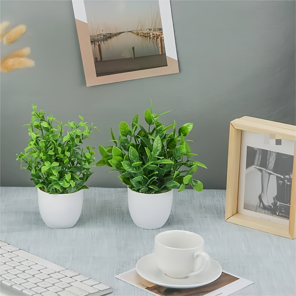 4 قطع نباتات اصطناعية صغيرة في - مراجعة Home Bathroom Shelf وسعره
