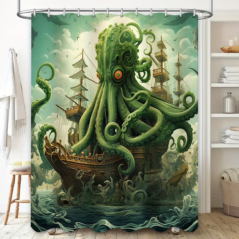 الأخطبوط السفينة دش الستار سري - مراجعة Home Bathroom Decor Ideas وسعره