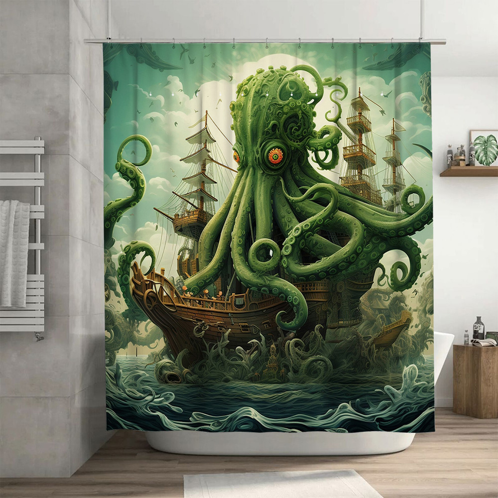 الأخطبوط السفينة دش الستار سري - مراجعة Home Bathroom Decor Ideas وسعره
