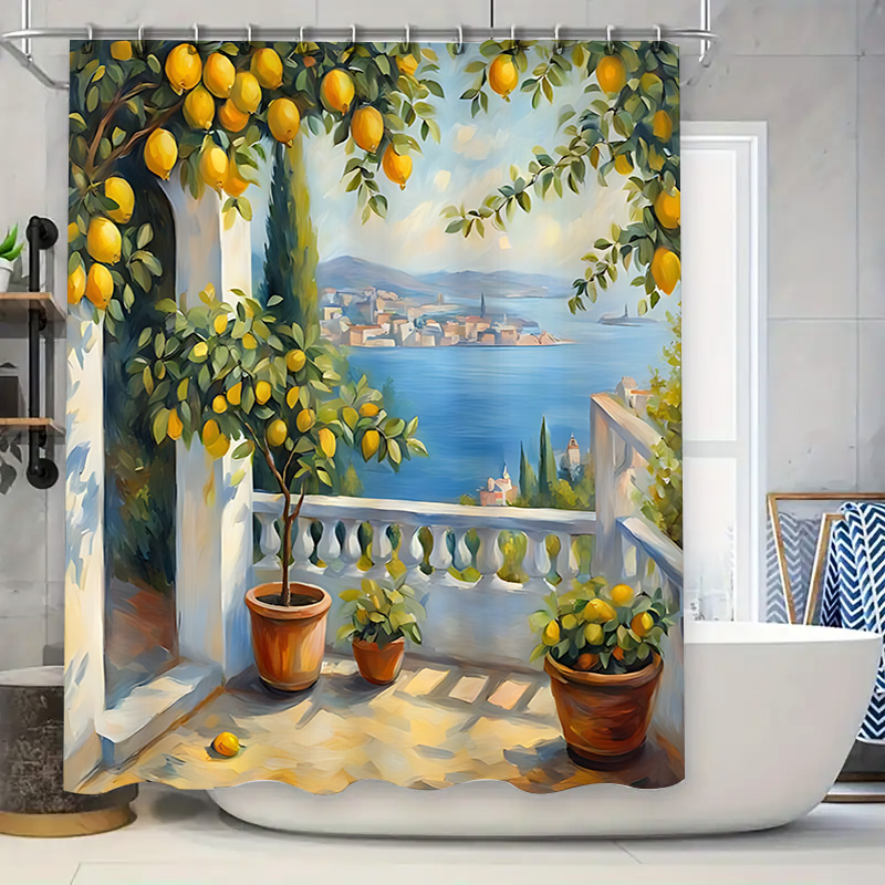 ستارة حمام بتصميم حديقة الليمو - مراجعة Home Bathroom Decor Ideas وسعره