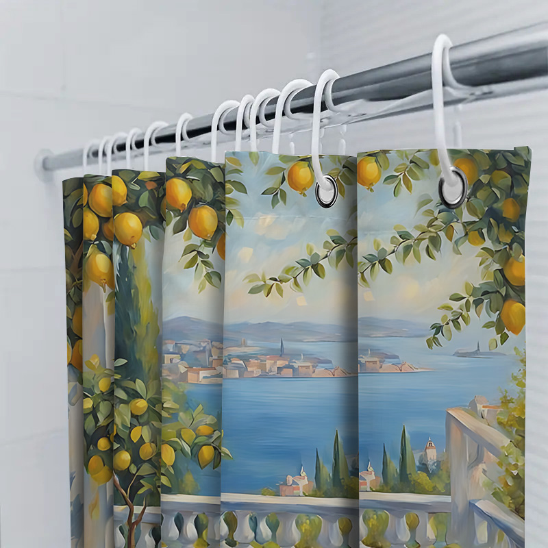 ستارة حمام بتصميم حديقة الليمو - مراجعة Home Bathroom Decor Ideas وسعره