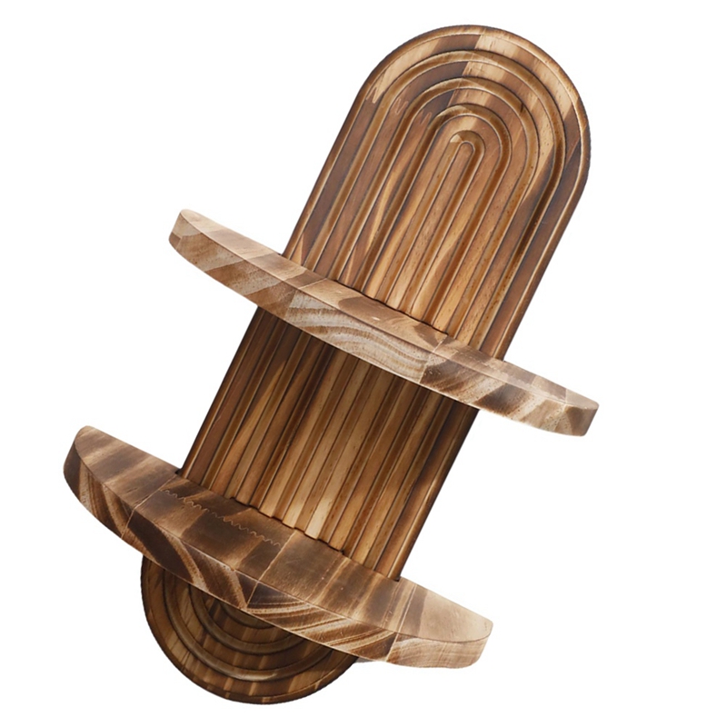 رف جداري هندسي من الخشب الريفي - مراجعة Home Bathroom Shelf وسعره