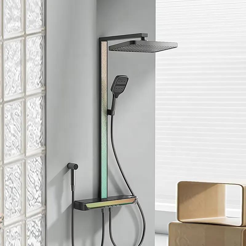 طقم دش رقمي نحاسي بتصميم شلال، - مراجعة Home For Bathroom وسعره