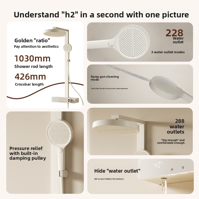 مجموعة دش نحاسية ذكية بشاشة رق - مراجعة Home For Bathroom وسعره
