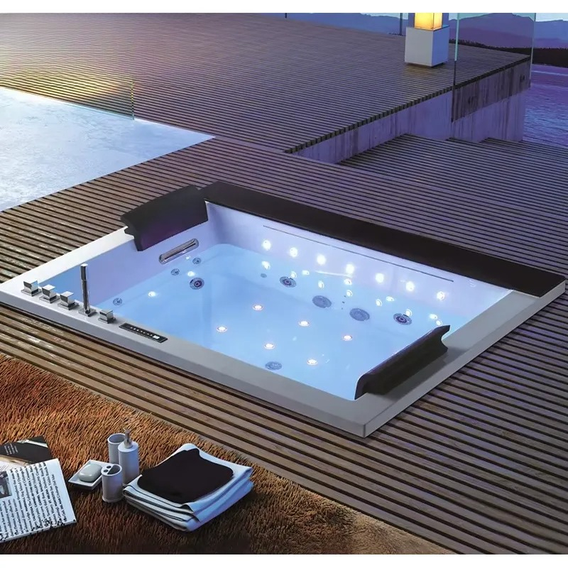جاكوزي مزدوج مع تحكم رقمي وميز - مراجعة Home Bathroom Jacuzzi Tub وسعره