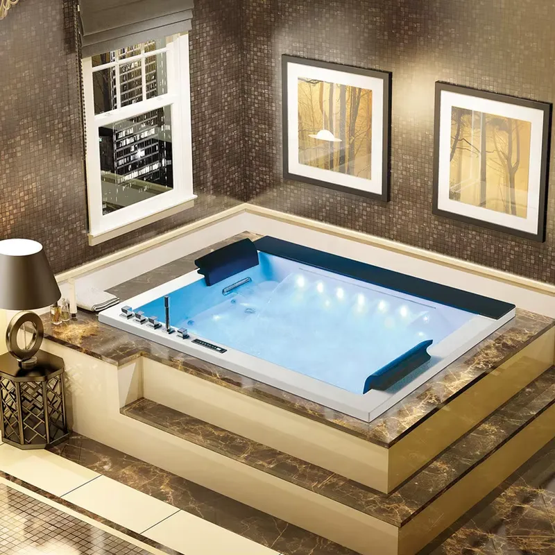 جاكوزي مزدوج مع تحكم رقمي وميز - مراجعة Home Bathroom Jacuzzi Tub وسعره