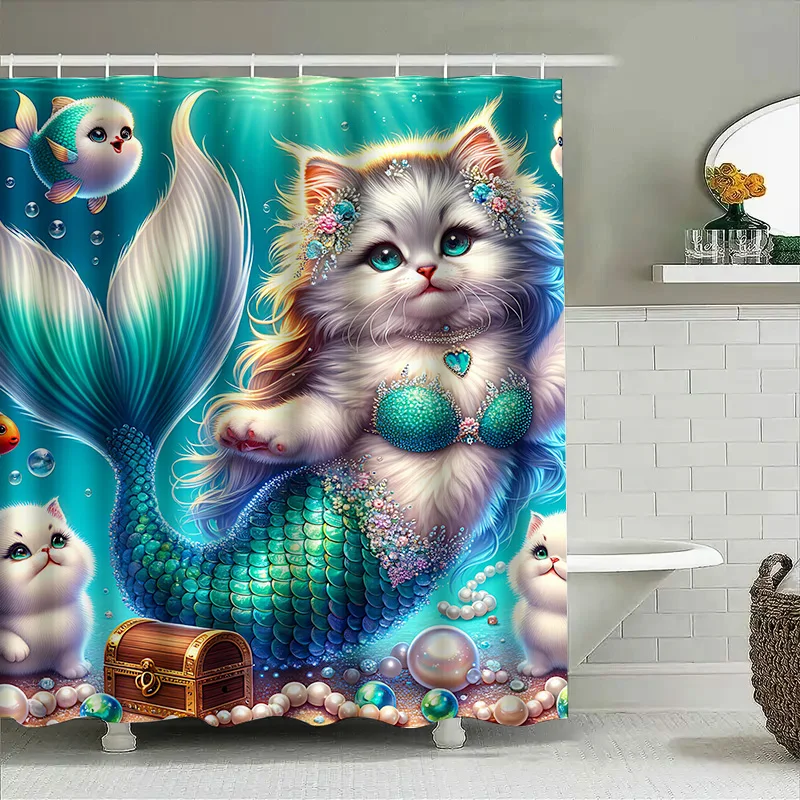 ستارة الدش حورية البحر القط ذي - مراجعة Home Bathroom Decor Ideas وسعره
