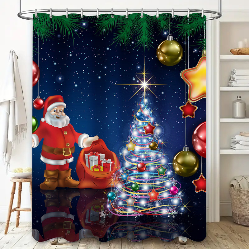 TU عيد الميلاد دش الستار سانتا - مراجعة Home Bathroom Decor Ideas وسعره