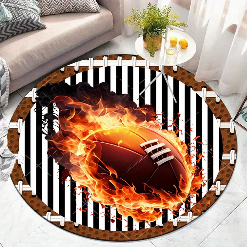 سجادة مستديرة لامعة لكرة القدم - مراجعة Home Bathroom Decor Ideas وسعره