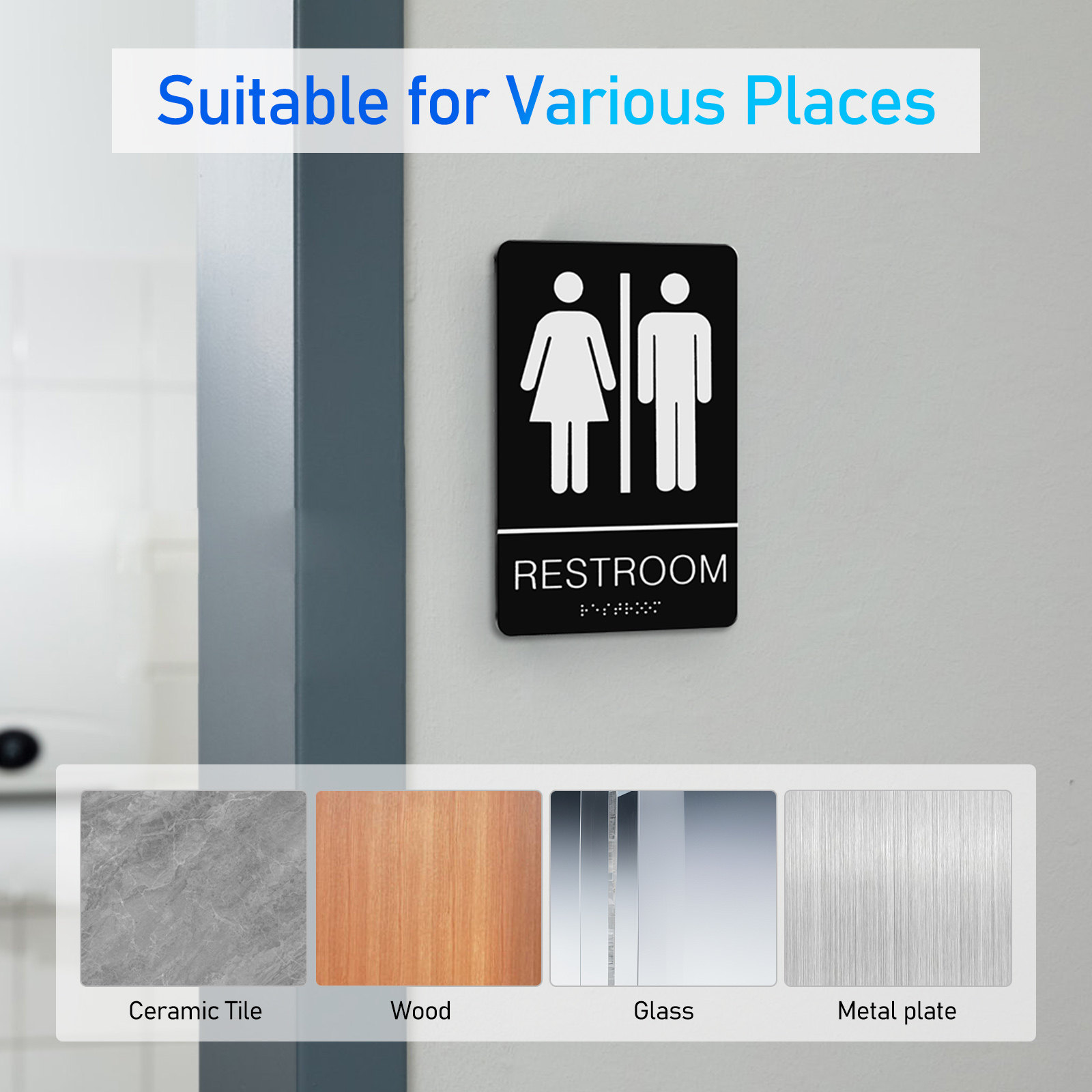 علامة حمام ملصقة من الأكريليك  - مراجعة Home Office Bathroom وسعره