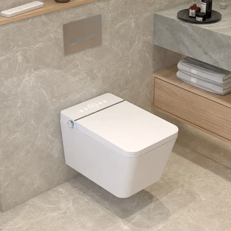 مرحاض ذكي معلق على الحائط مع ت - مراجعة Home Bathroom Ware وسعره