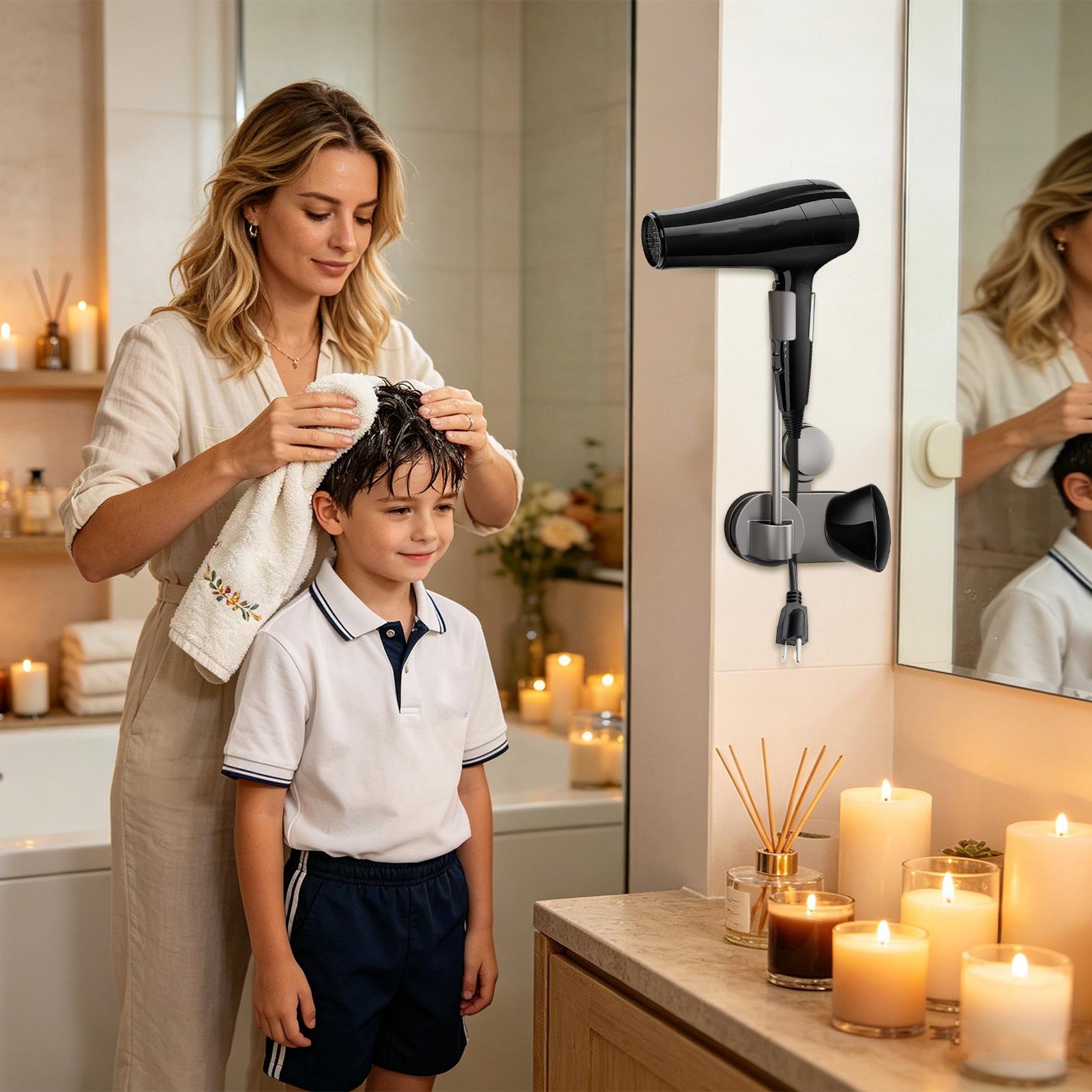 حامل مجفف الشعر المثبت على الح - مراجعة Home Bathroom Hand Dryer وسعره